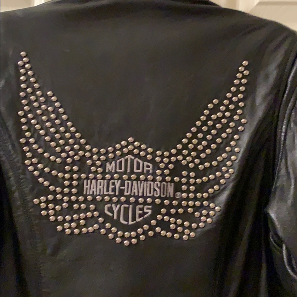 Harley Davidson Black leather studded jacket